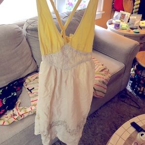 Summer halter dress with criss cross back